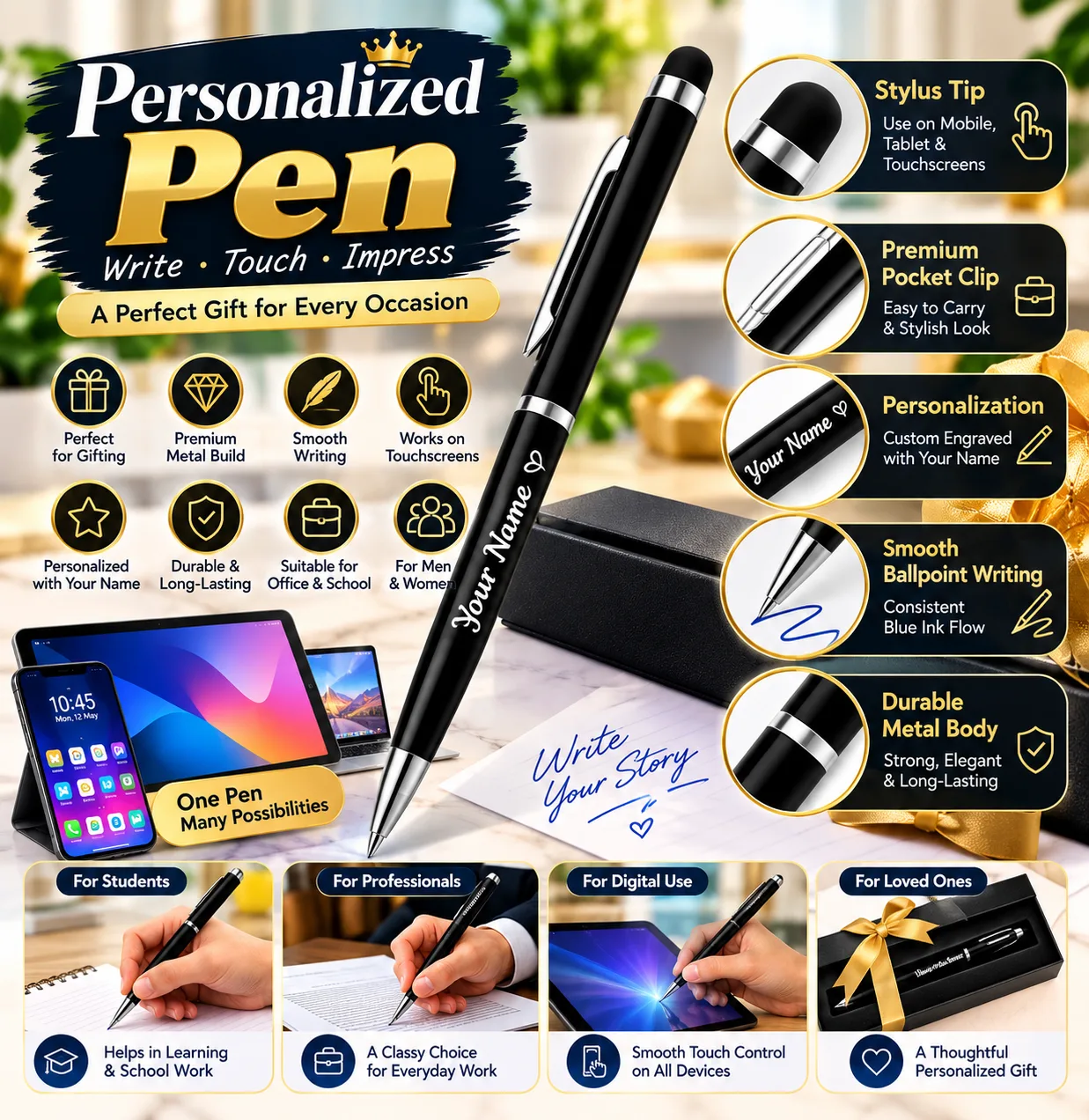 Blue ink writing