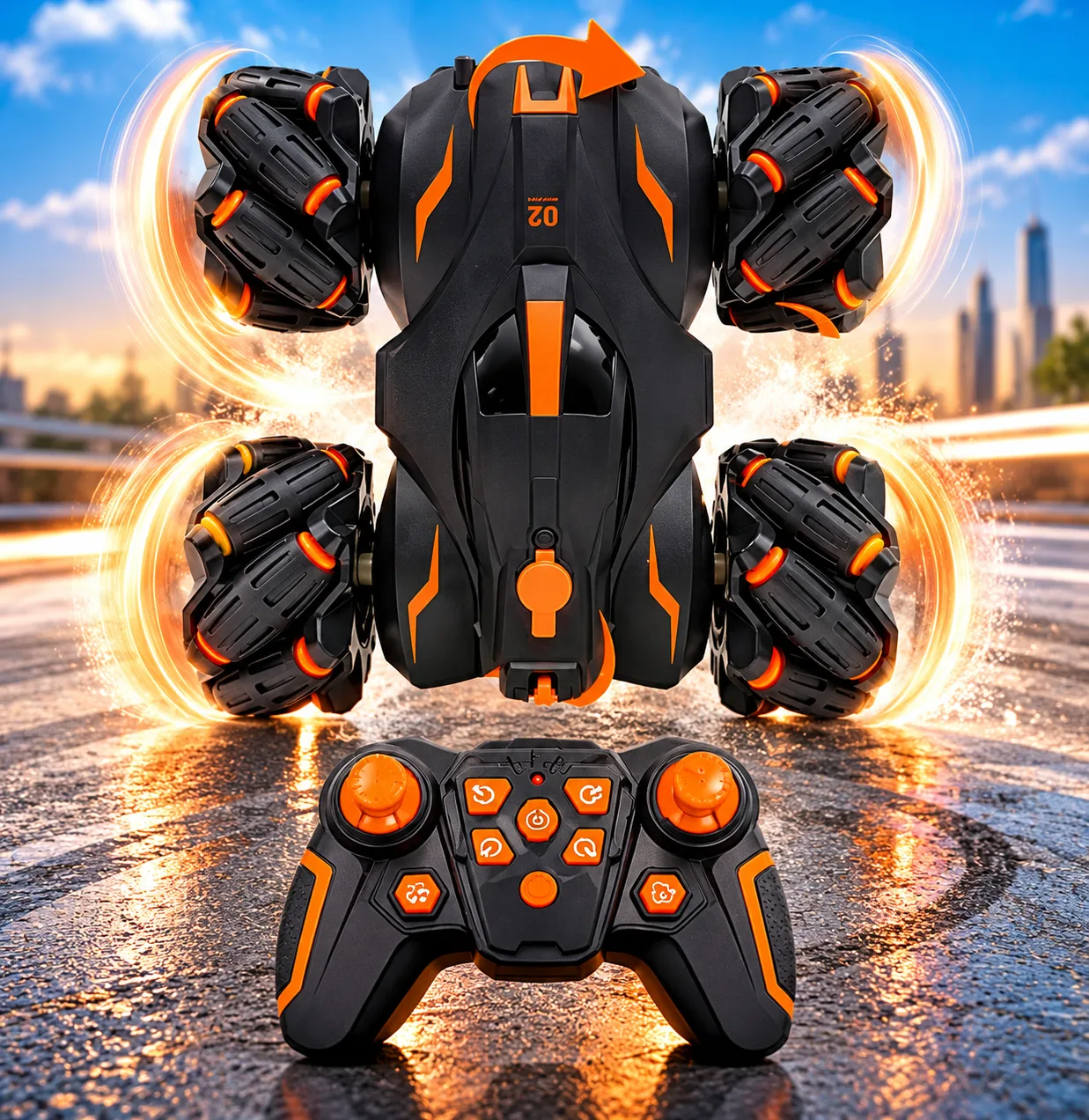 4WD RC Stunt Car with Gesture Control – 360° Spin Drift Remote Control Vehicle for Kids