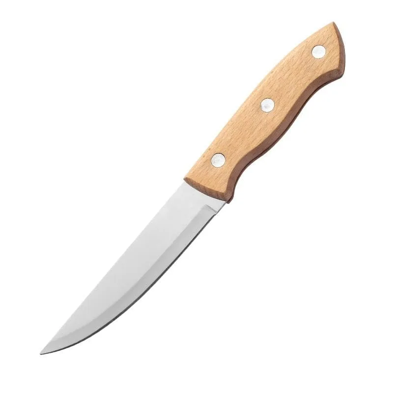 Stainless steel kitchen knife set with wooden handle