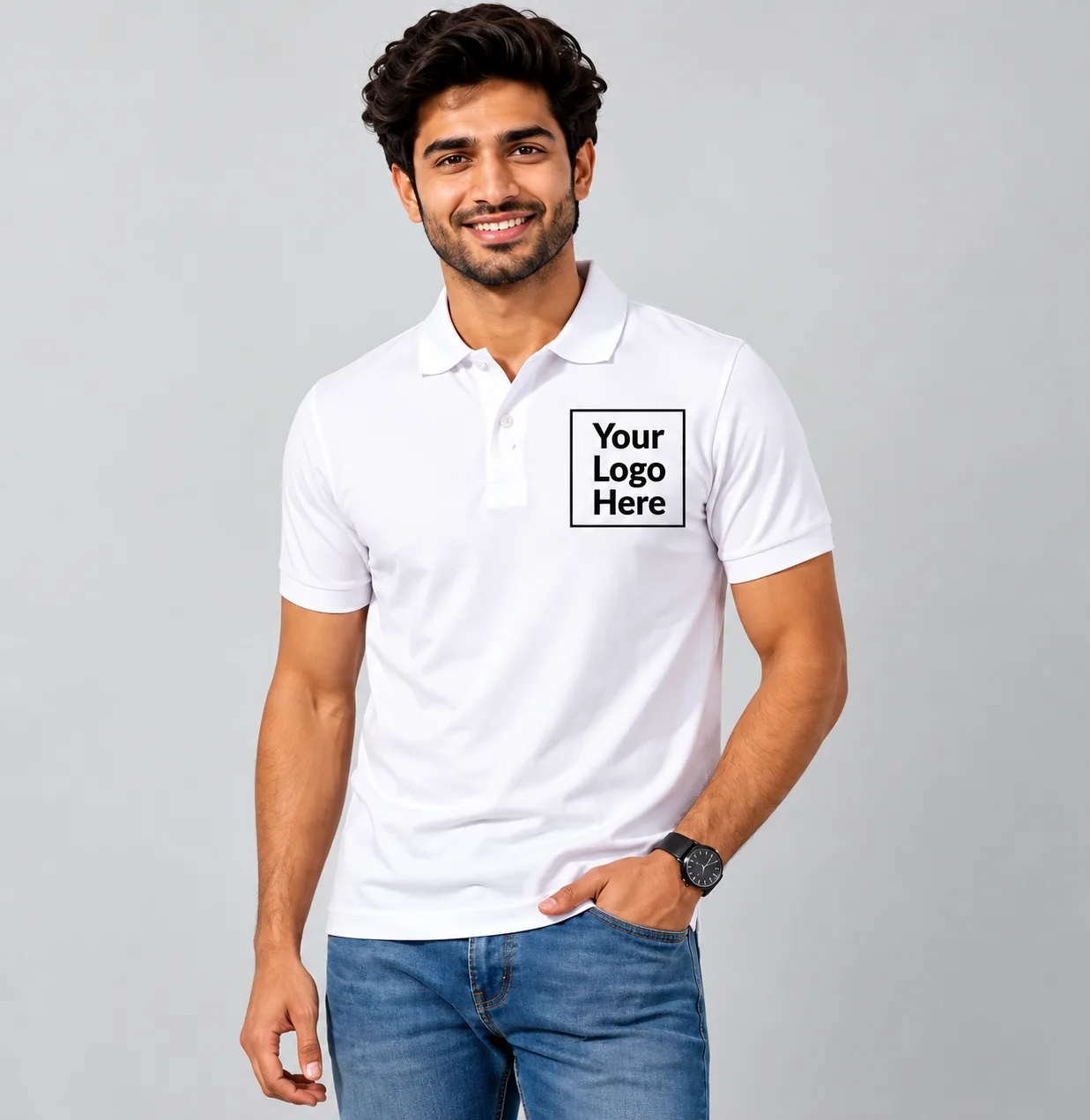 Customized Polyester T-Shirt for Men and Women, Logo Branding, Collar Neck Half Sleeve