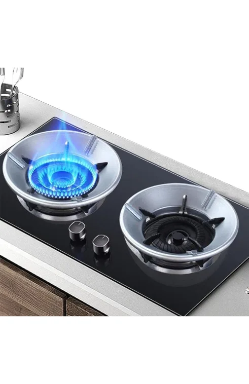 Rotating spill-proof oil guard ring for gas stove