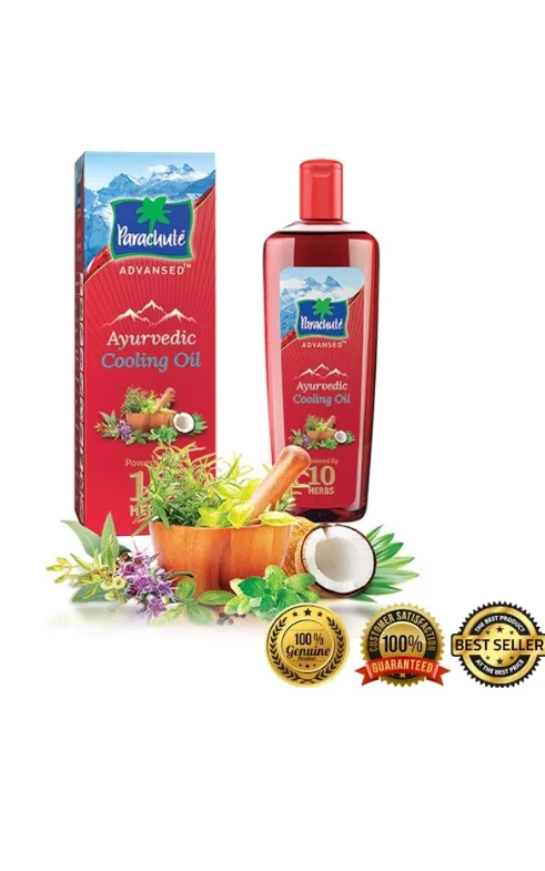 Parachute Advansed Ayurvedic Cooling Oil – Powered by 10 Herbs
