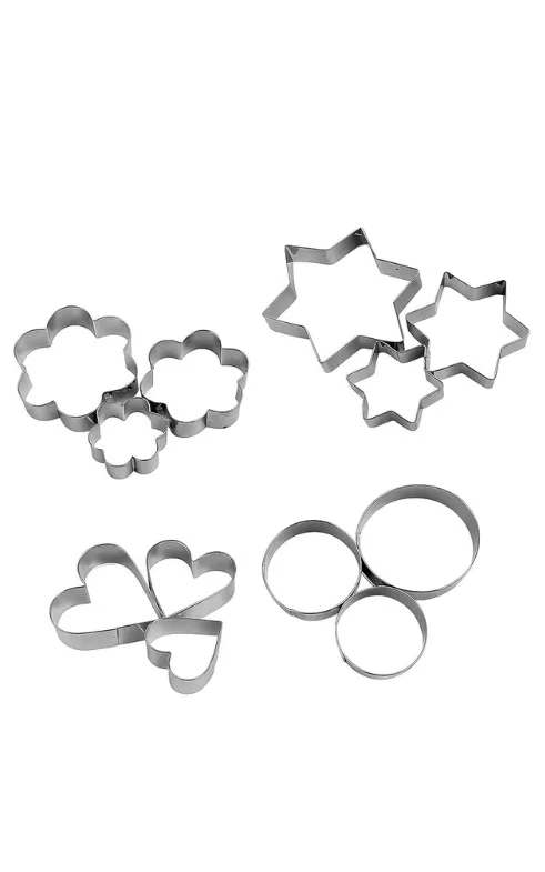 Stainless Steel Cookie Cutter Set – Flower, Star, Heart and Round Shapes