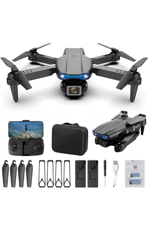 Dual Camera Foldable Drone with WiFi FPV, Optical Flow & Carry Case
