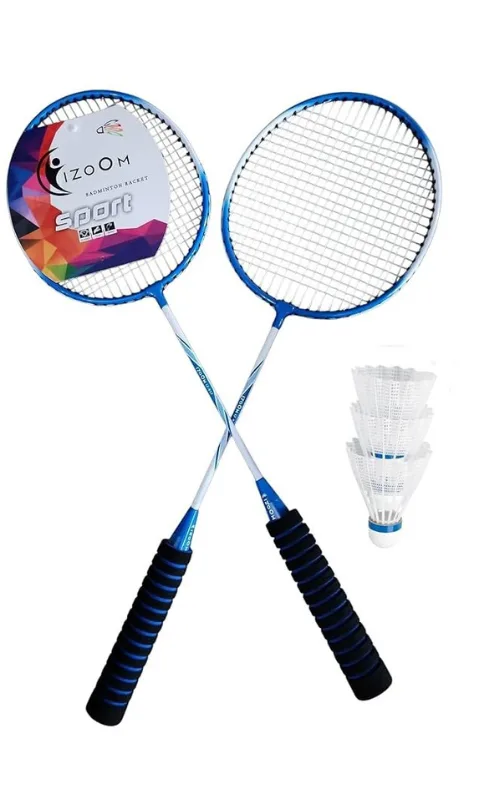 Izoom Badminton Racket Set with Shuttlecocks – Lightweight Sports Kit