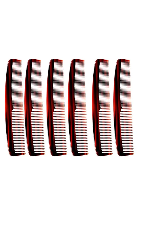 Hair Combs for Men and Women – Plastic Fine and Coarse Dressing Comb Set of 6
