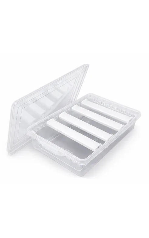 4 Rod Adjustable Bangle Organizer Box with Transparent Lid for Jewelry Storage