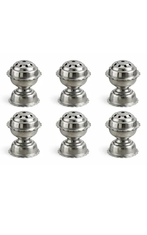 Stainless Steel Incense Burner Set of 6 – Metal Agarbatti Stand for Pooja and Home Use