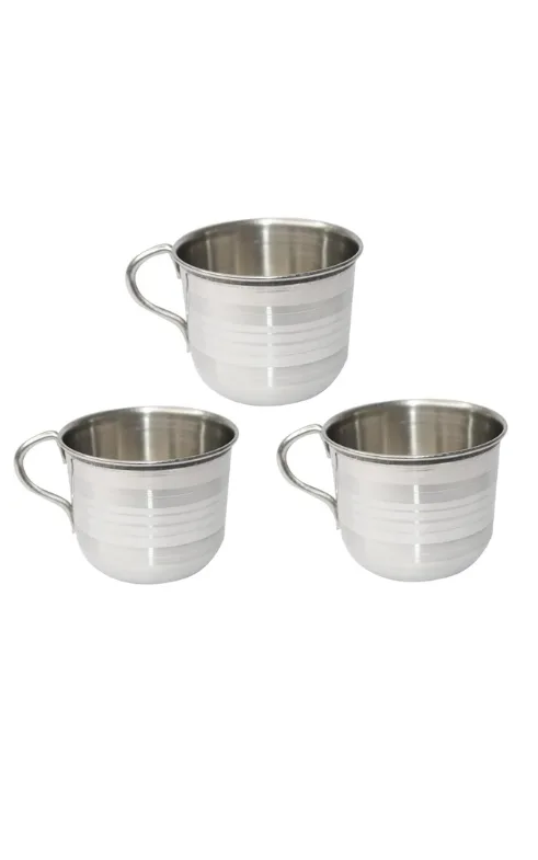 Stainless Steel Tea Cups Set with Handle – Hot Beverage Cups for Tea and Coffee