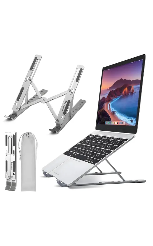 Adjustable Foldable Laptop Stand – Aluminium Ergonomic Laptop Riser